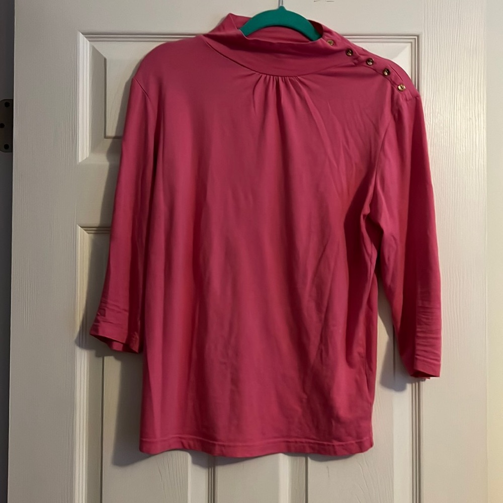 Lilly Pulitzer Button Up Mock Neck Top Size XL